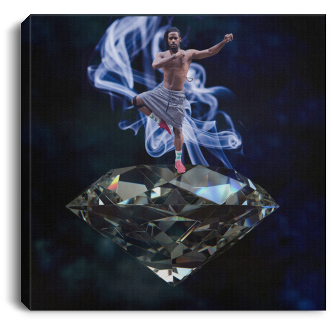 Black man Balancing on Diamond  by Crowned Us