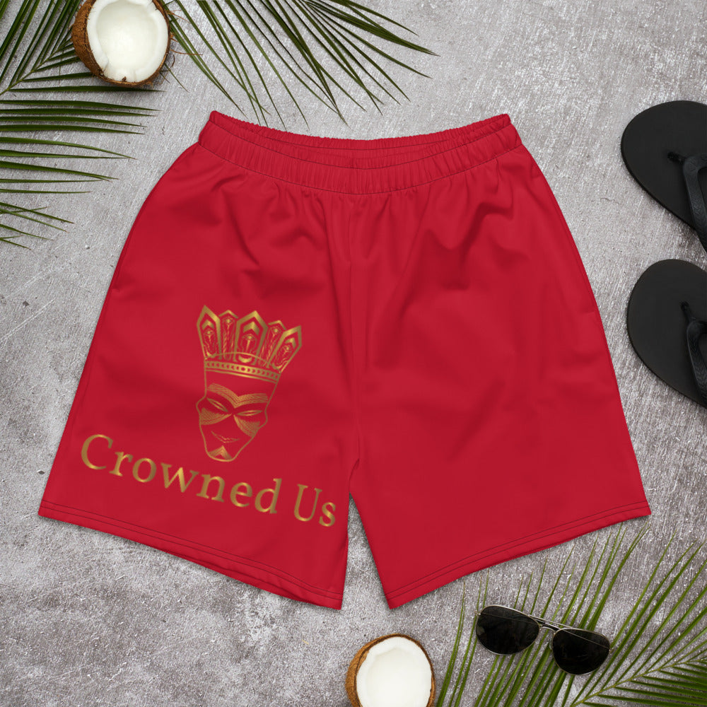 Crowned Us Men's Workout Shorts (Red) by Crowned Us