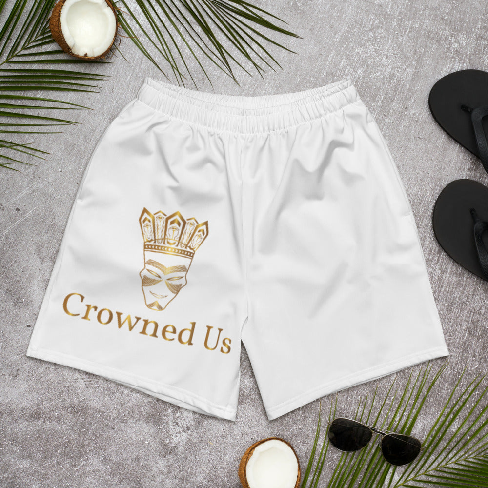 Crowned Us Men's Workout Shorts (White) by Crowned Us