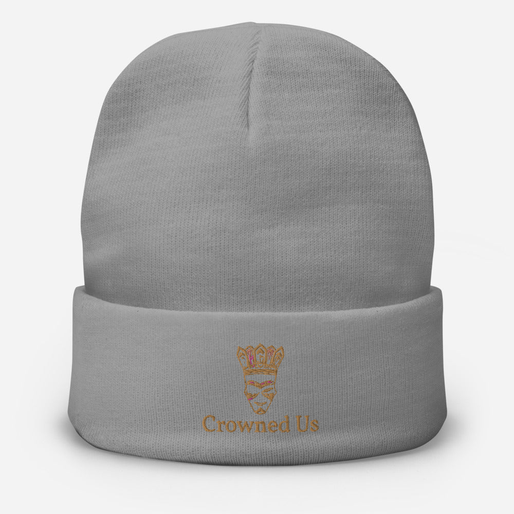 Crowned Us Embroidered Beanie by Crowned Us