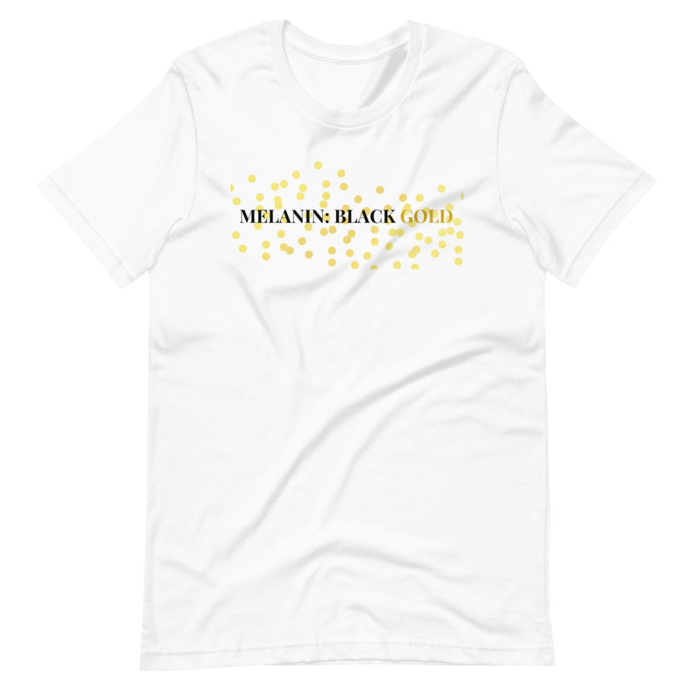 Melanin: Black Gold T-Shirt (White) by Crowned Us